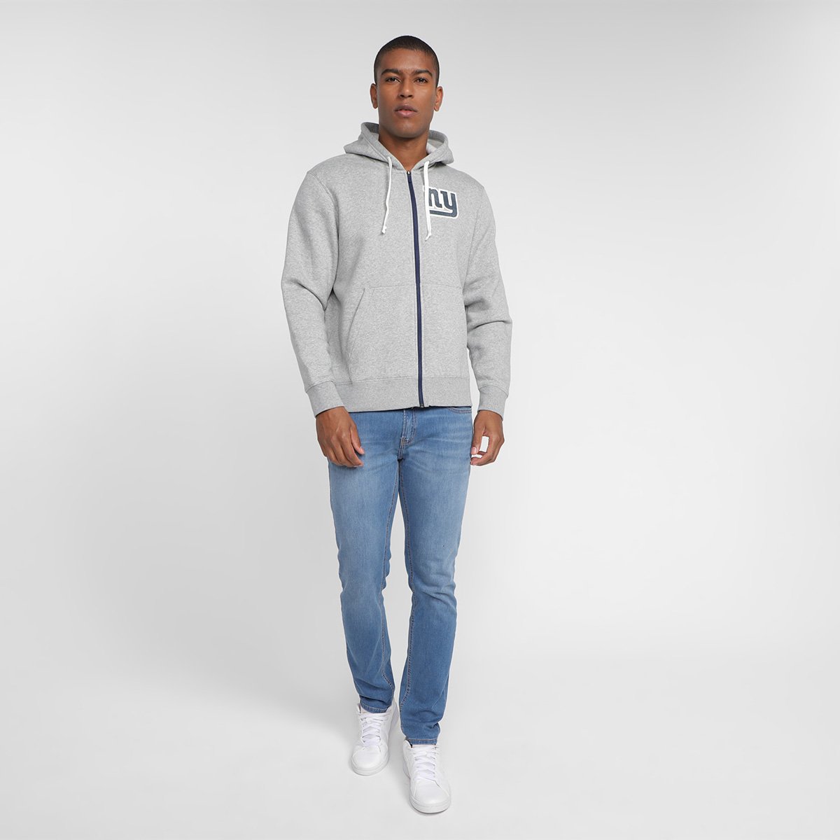 Blusa Moletom Nike NFL New York Giants Fz Historic Lifestyle com Capuz Masculino - Tam: P - 3