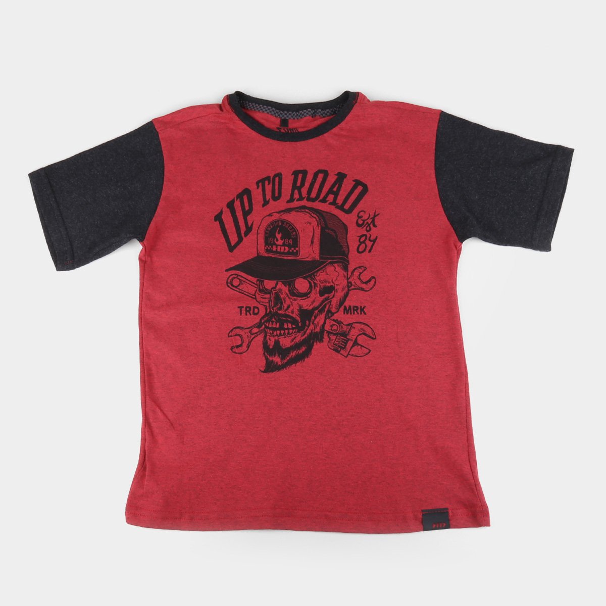 Camiseta Juvenil HD Est Motorcyle Manga Curta Masculina