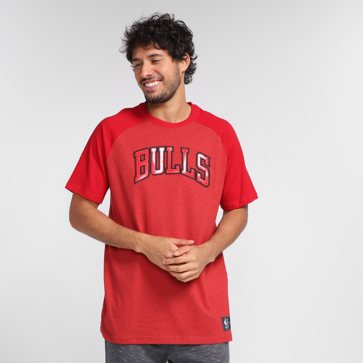 Camiseta NBA Chicago Bulls Raglan Masculina