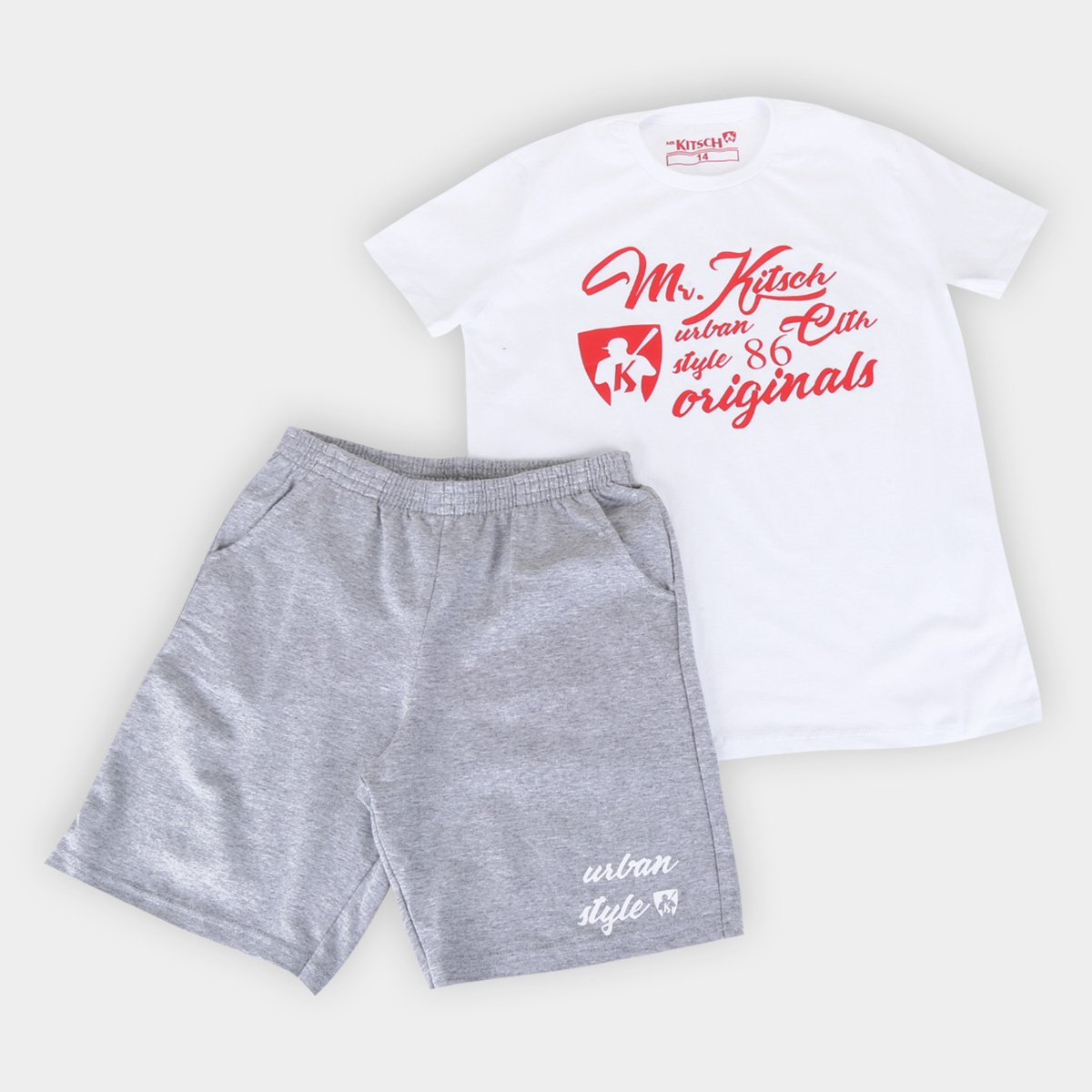 Conjunto Juvenil MR. Kitsch Urban Style Camiseta + Short Masculino