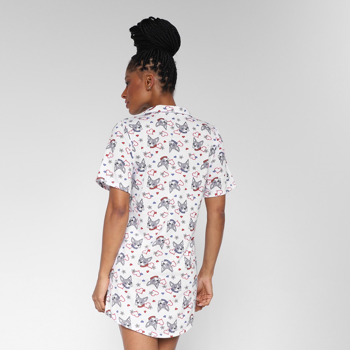 Pijama Longo Dooplex Animal Print Feminino - Tam: M - 1