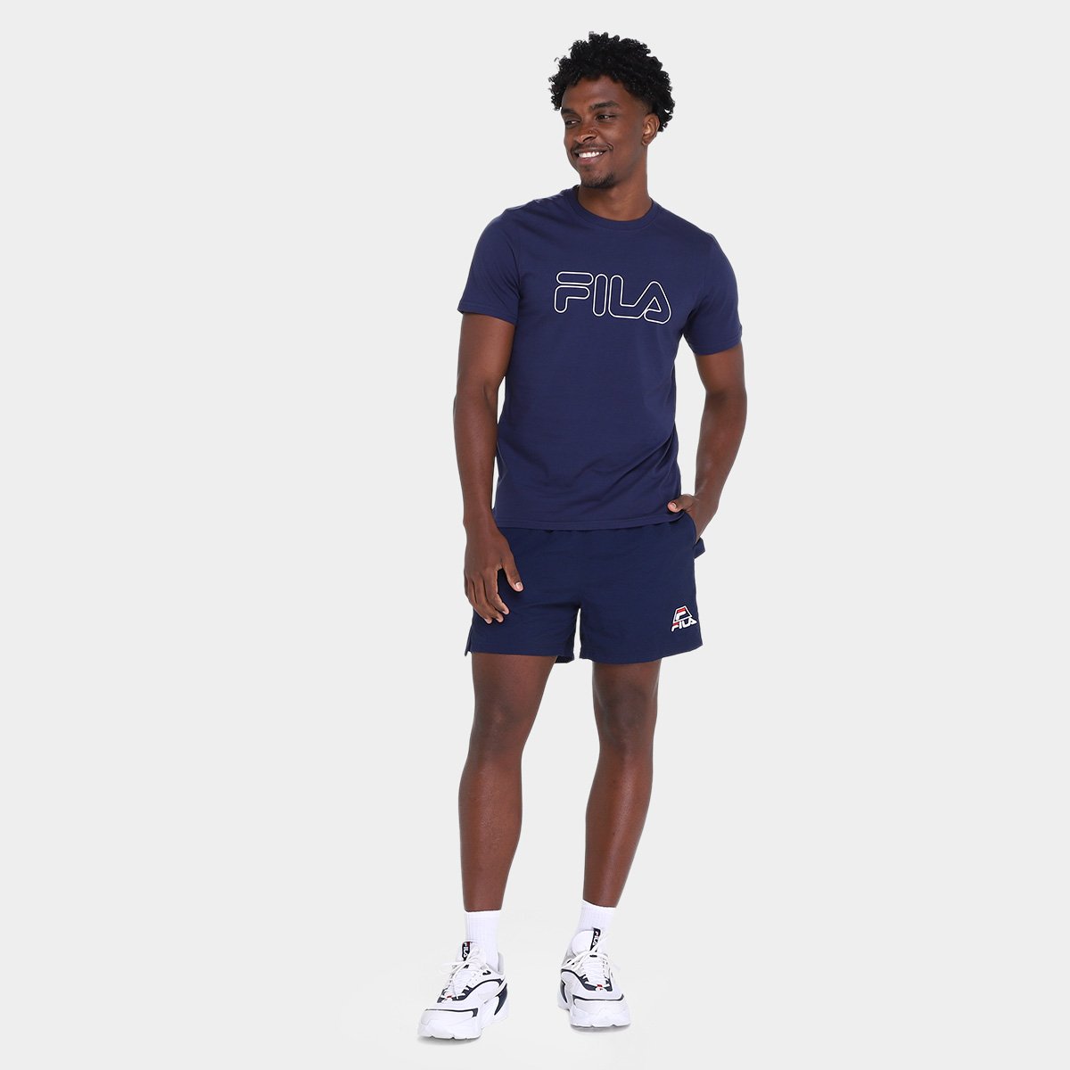 Camiseta Fila Letter Outline Masculina - Tam: P - 3