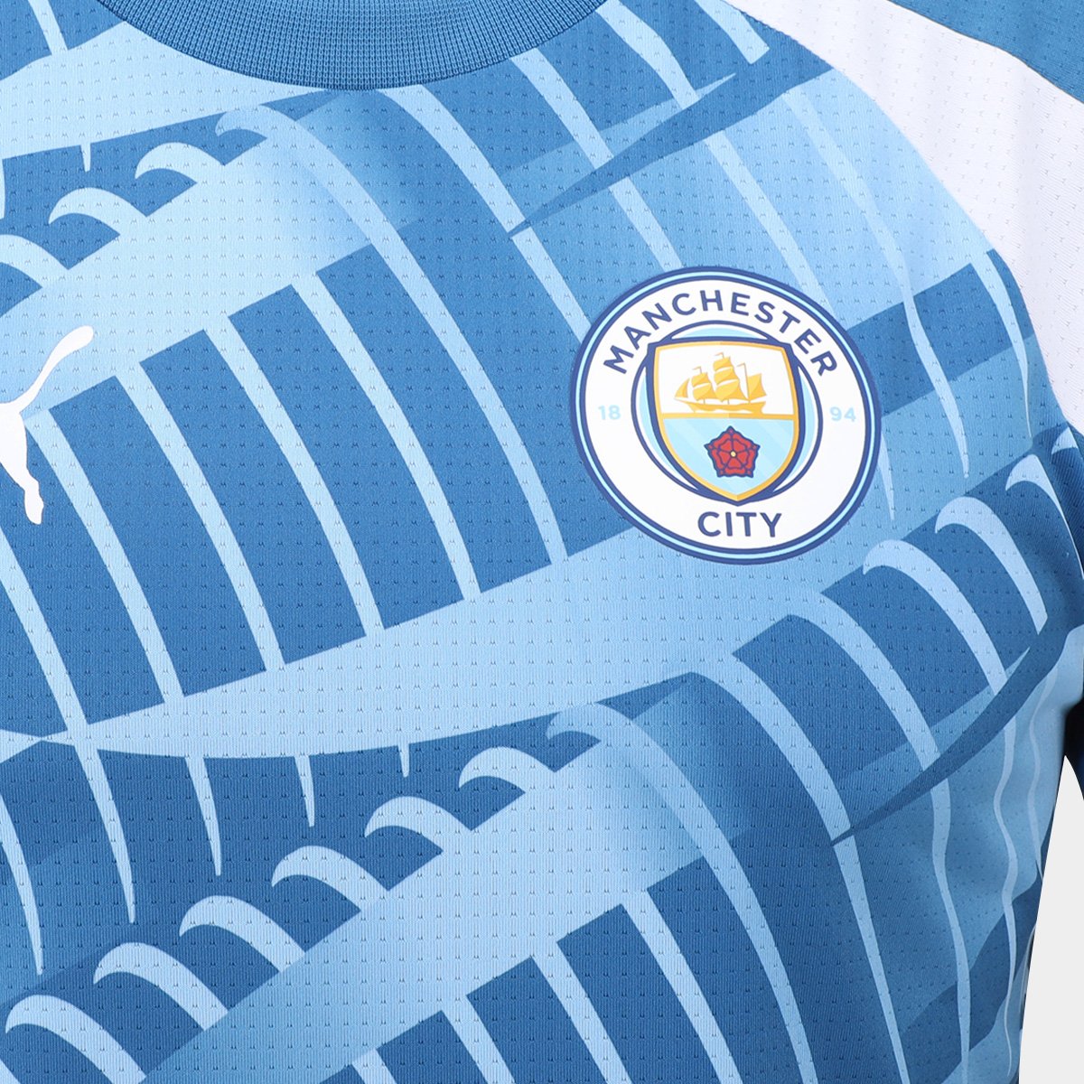 Camisa Manchester City 23/24 s/nº Pré-Jogo Puma Masculina - Tam: P - 2