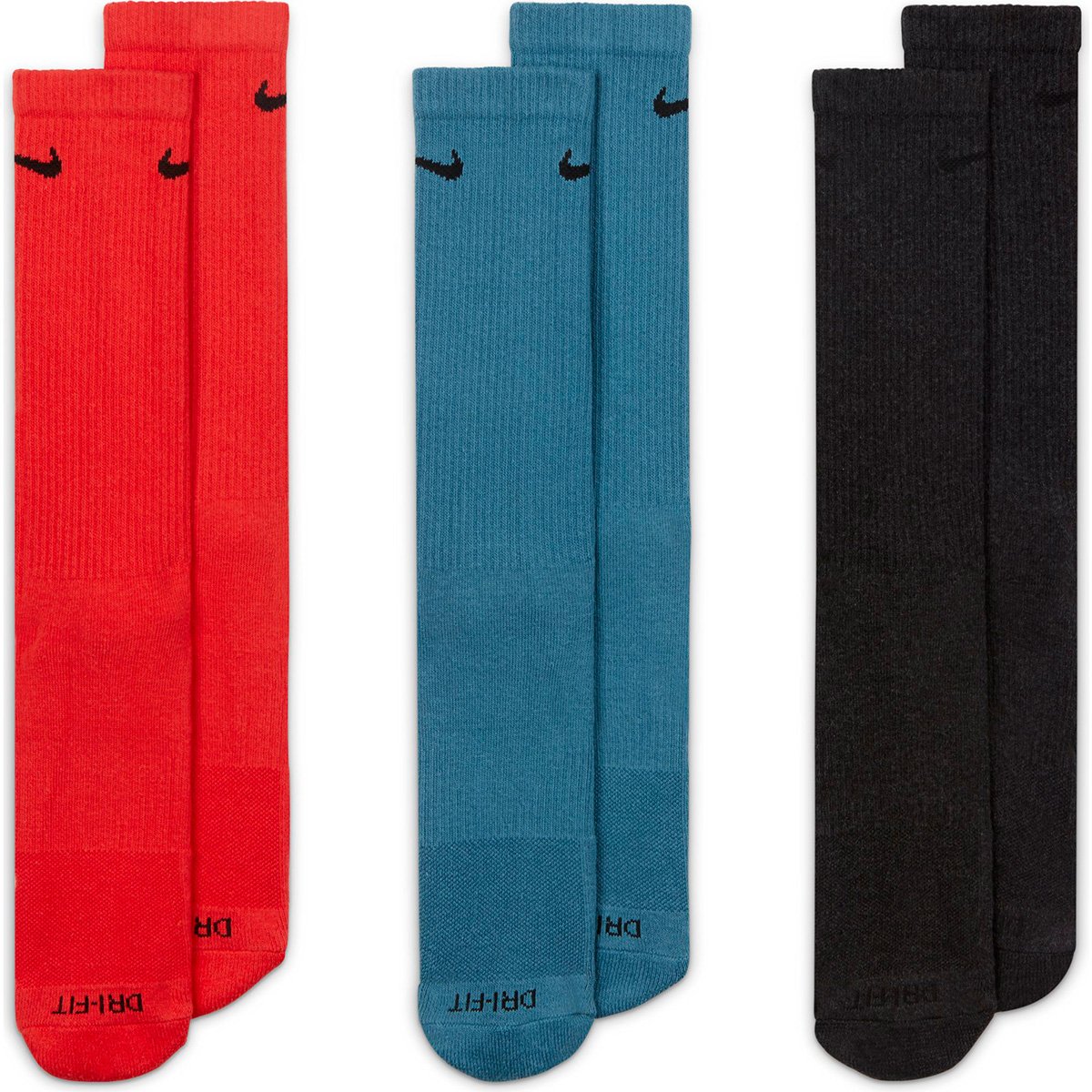 Kit Meia Nike Cano Alto Everyday Plus Cush Crew C/ 3 Pares