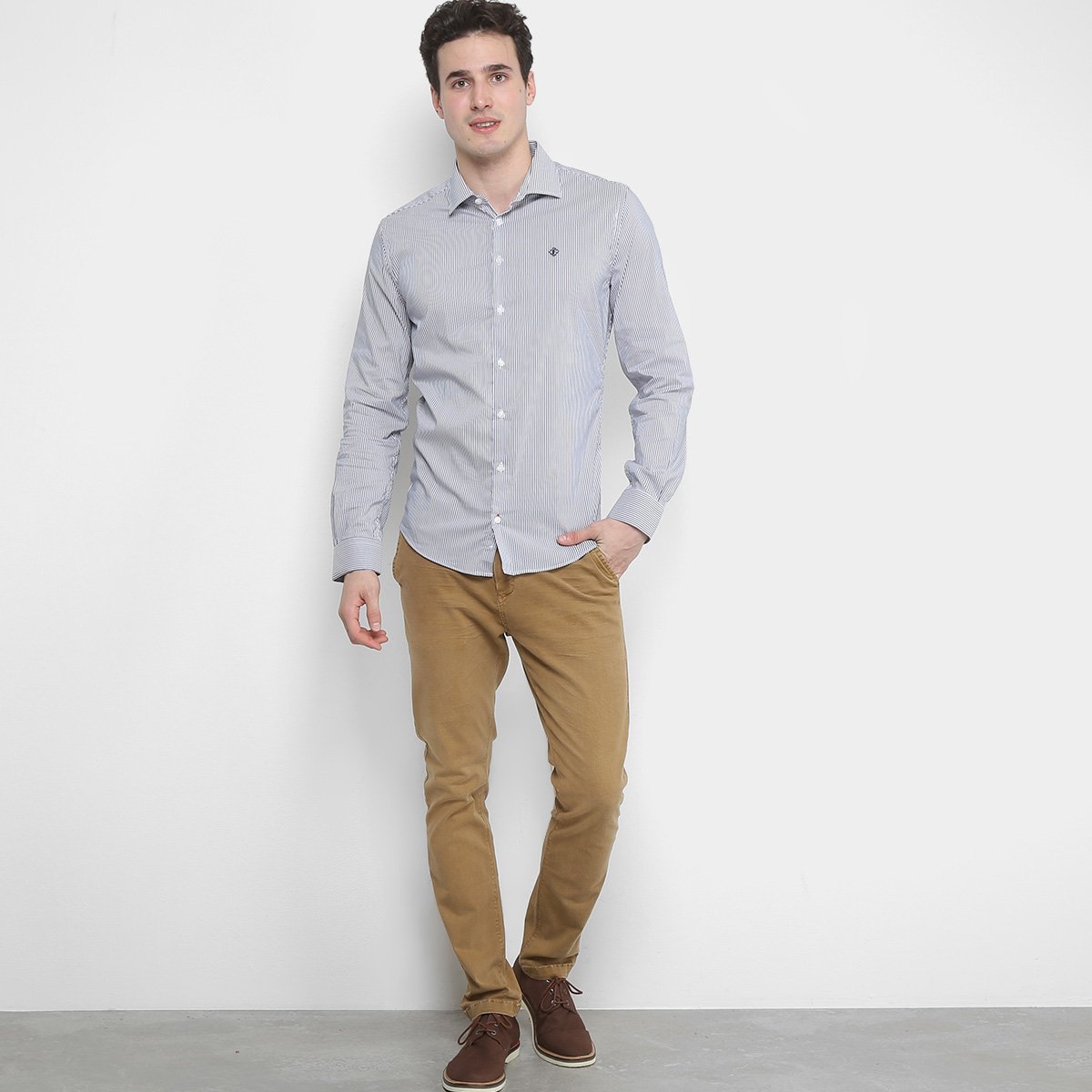 camisa social forum manga longa