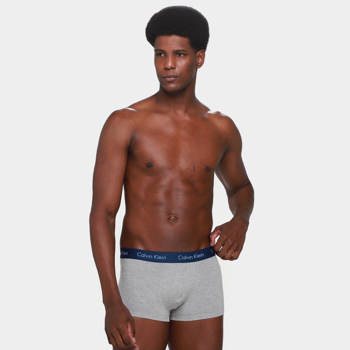 Kit Cueca Boxer Calvin Klein Low Rise Trunk Classic 3 Peças - Tam: M - 1