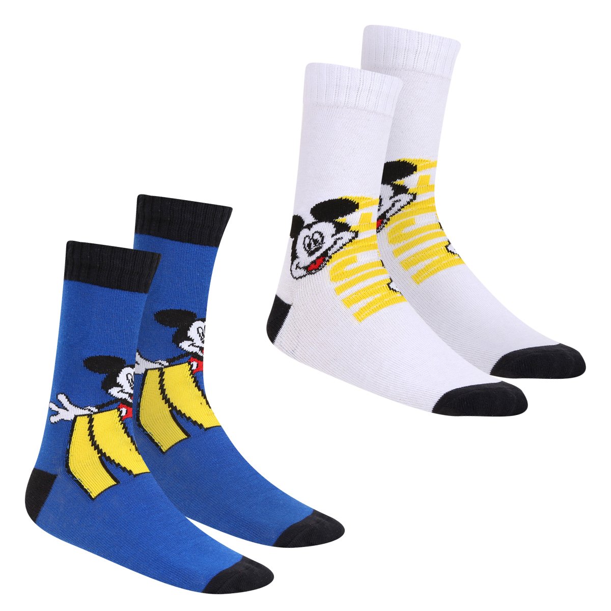 Kit Meia Infantil Disney Cano Alto Mickey Com 2 Pares Feminina
