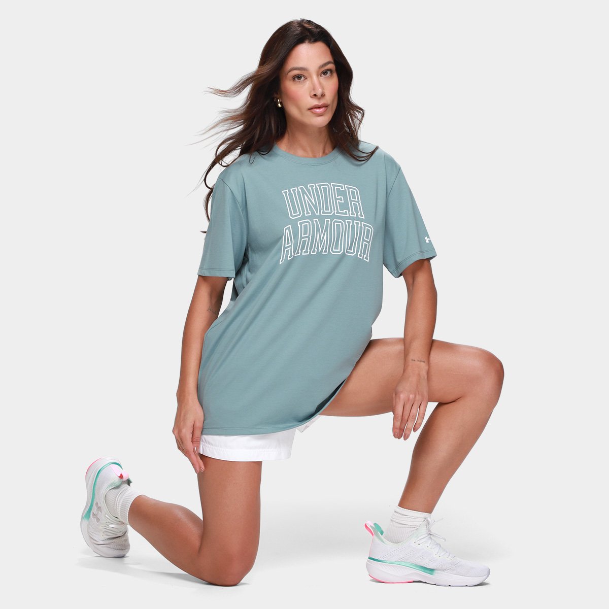 Camiseta Under Armour MC Rival OS Camp Feminina - Tam: P - 3