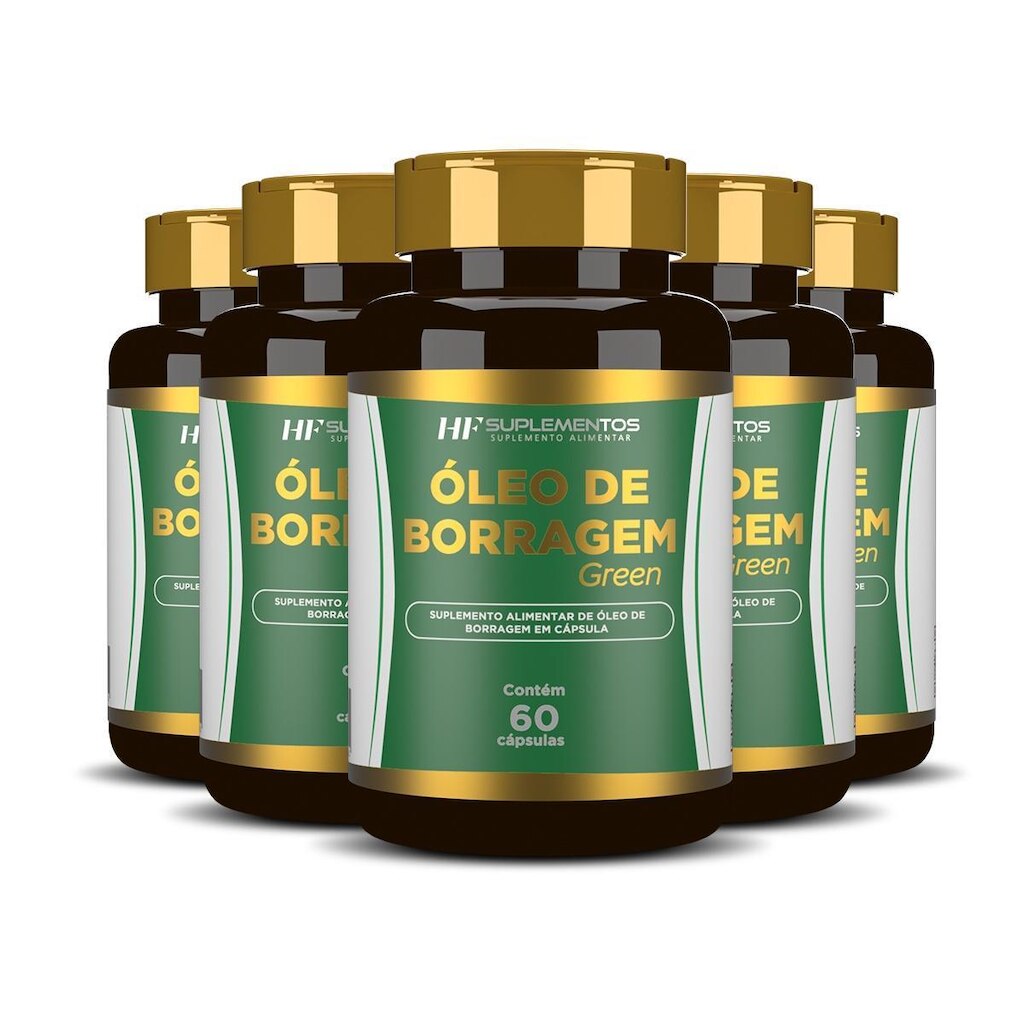 5X OLEO DE BORRAGEM GREEN  60 CAPS HF SUPLEMENTOS