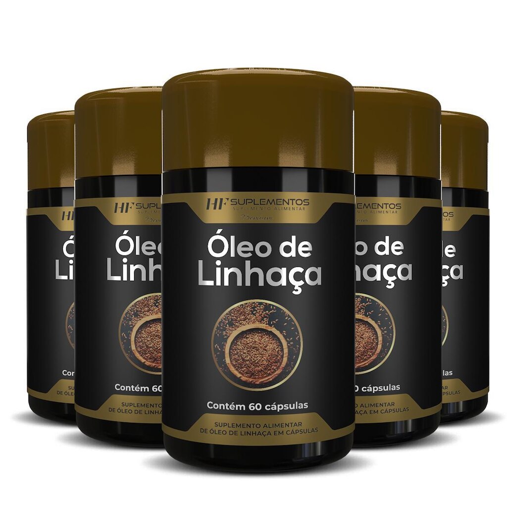 5X OLEO DE LINHAÇA 60CAPS PREMIUM HF SUPLEMENTOS
