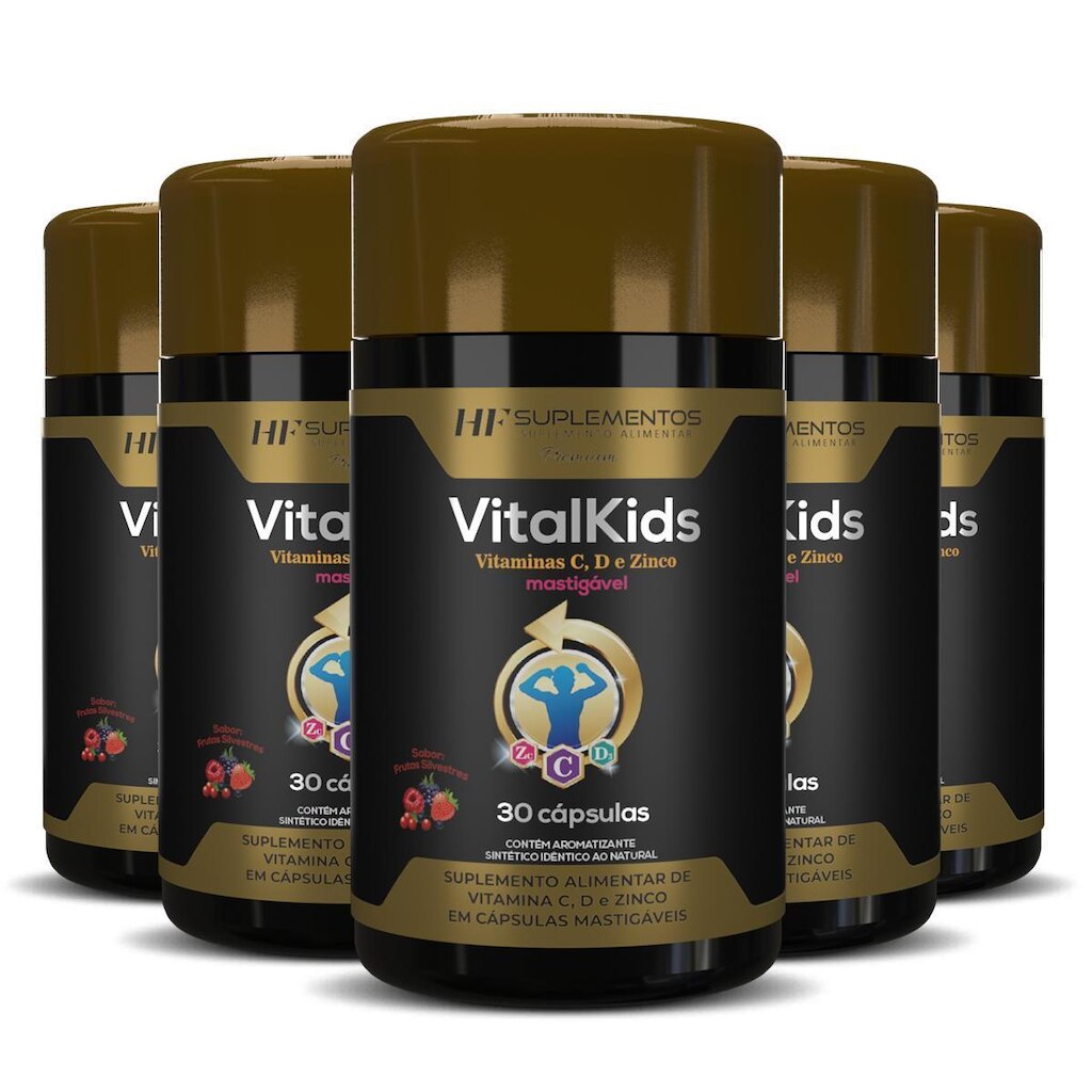 5X VITALKIDS VITAMINA C D ZINCO 30CAPS MASTIGAVEL HF