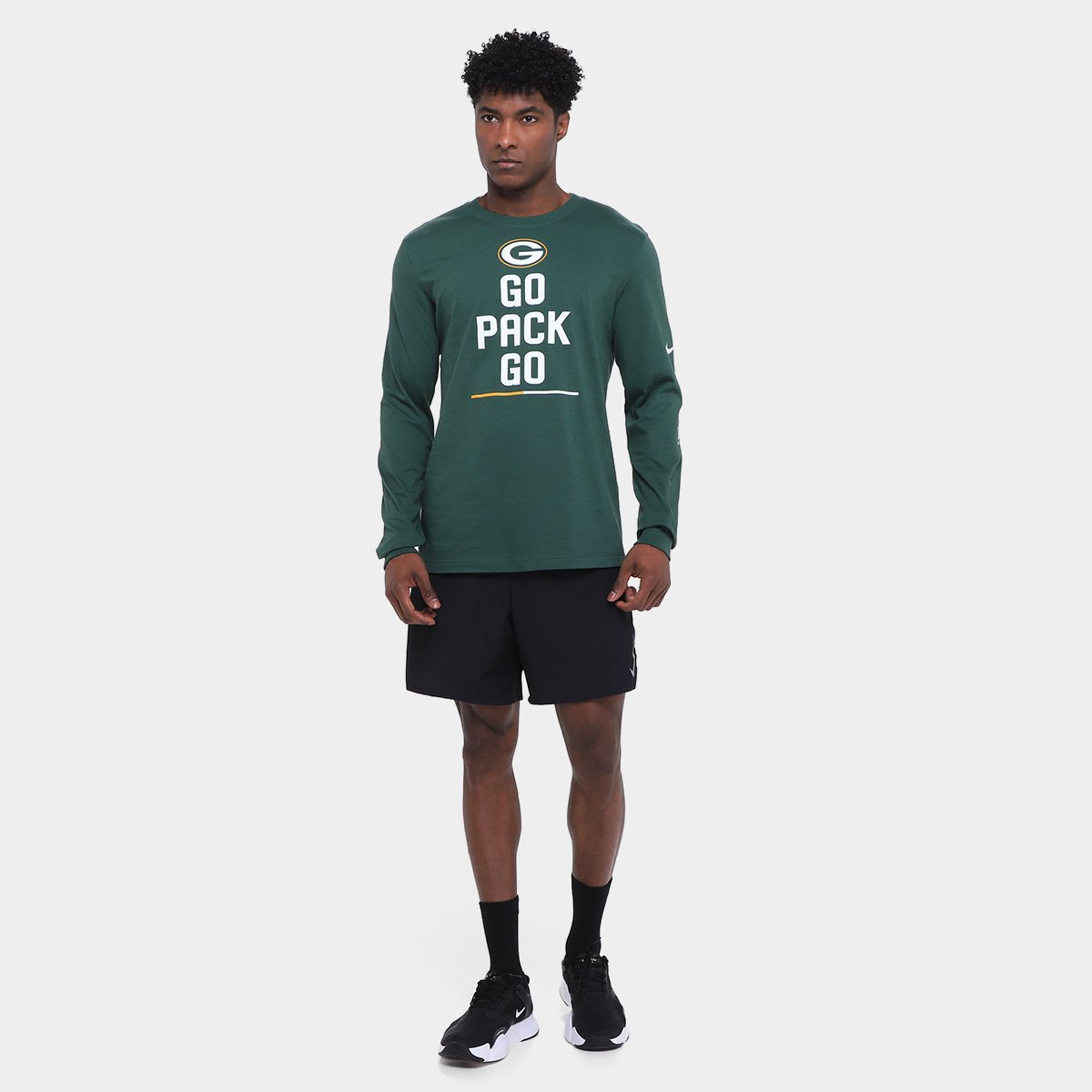 Camiseta Nike NFL Green Bay Packers Team Slogan Manga Longa Masculina - Tam: P - 3