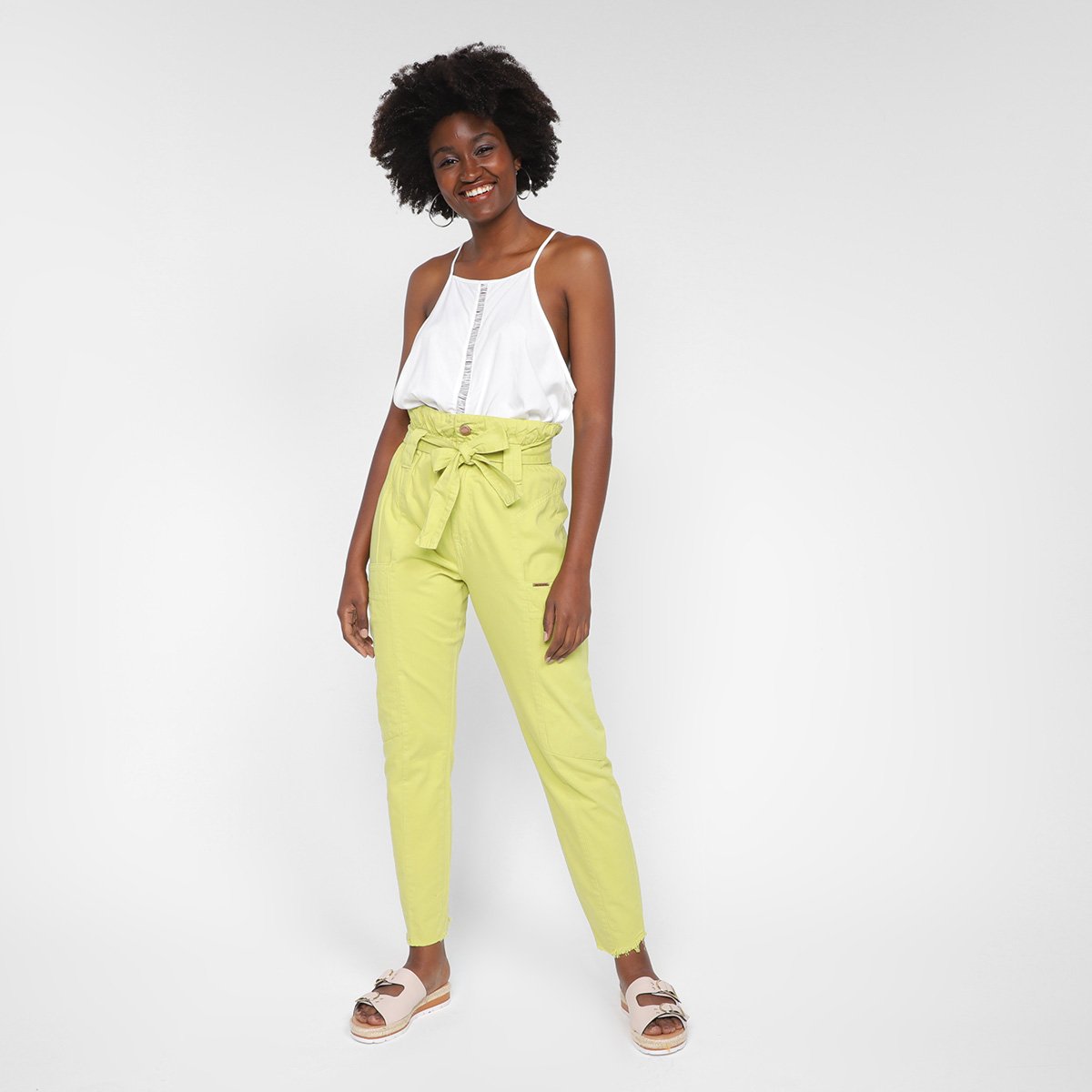 Calça Sarja Clochard Al Is Love Cintura Alta Feminina - Tam: 40 - 4