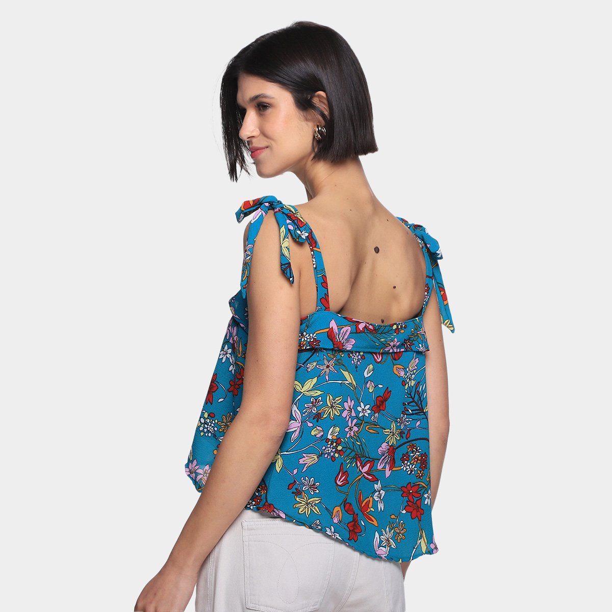 Blusa All Is Love Alças Com Amarração Crepe Drape New Feminina - Tam: P - 1