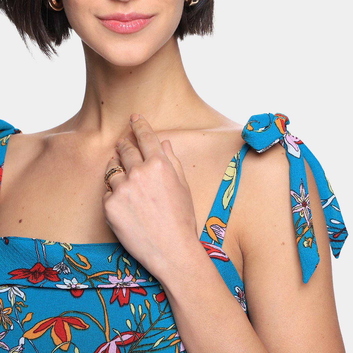 Blusa All Is Love Alças Com Amarração Crepe Drape New Feminina - Tam: P - 2