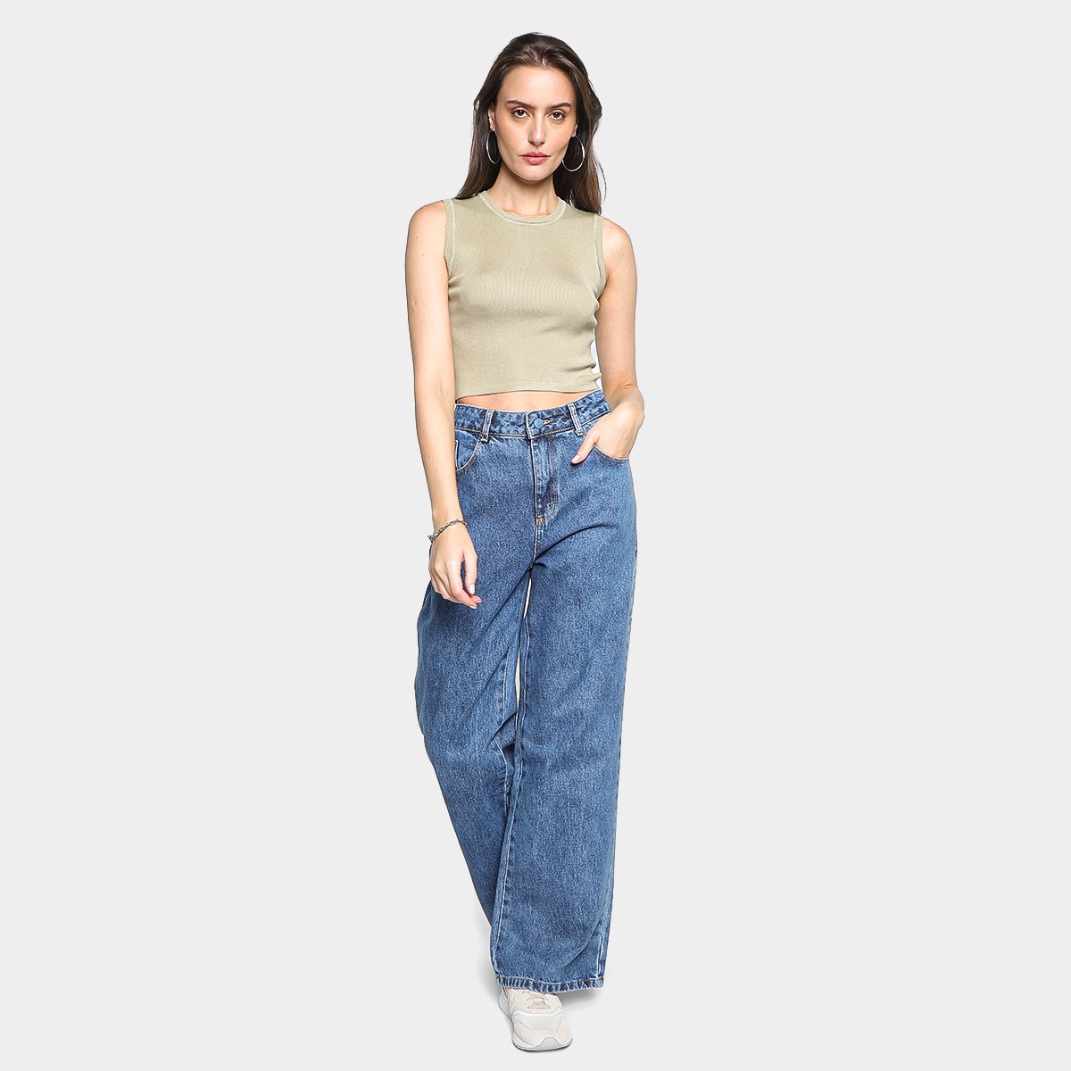 Regata Cropped Hering Casual Feminina - Tam: P - 3