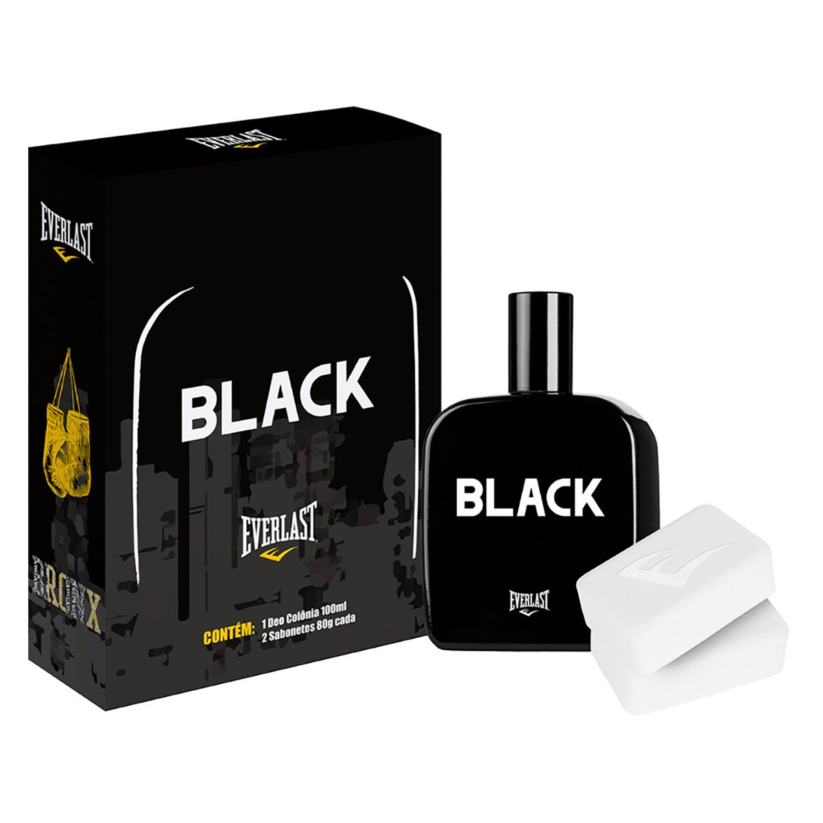 Everlast Black Kit - Deo Colônia 100ml + 2 Sabonetes em Barra 80g
