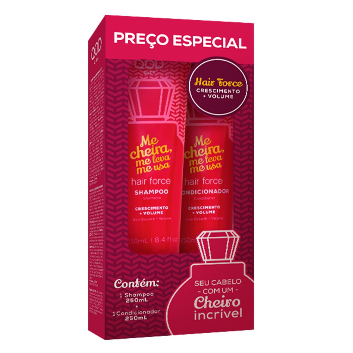 Kit QOD New City Hair Force Me Cheira Me Leva Me Usa 510g