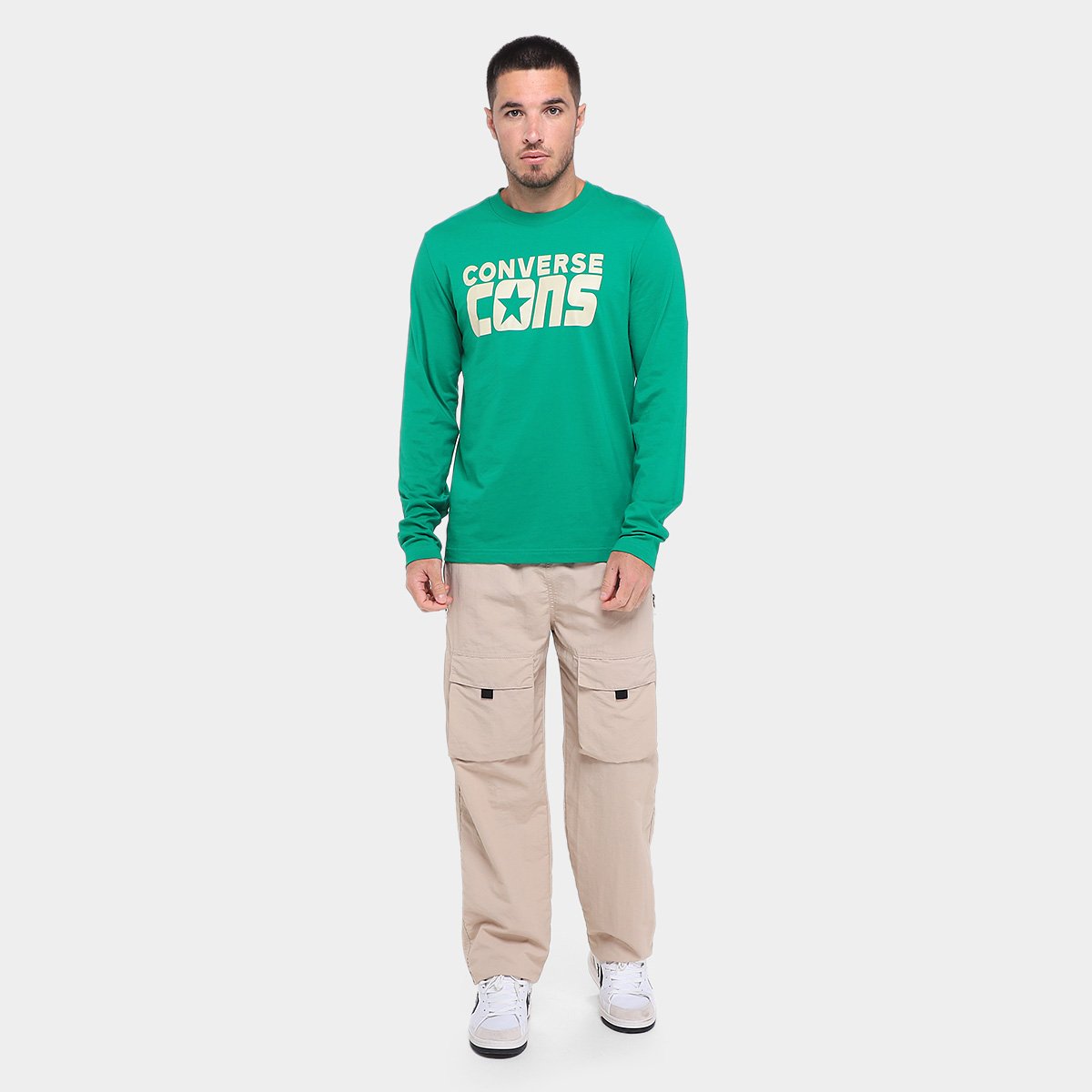 Camiseta Converse Standard Fit Manga Longa Masculina - Tam: P - 3