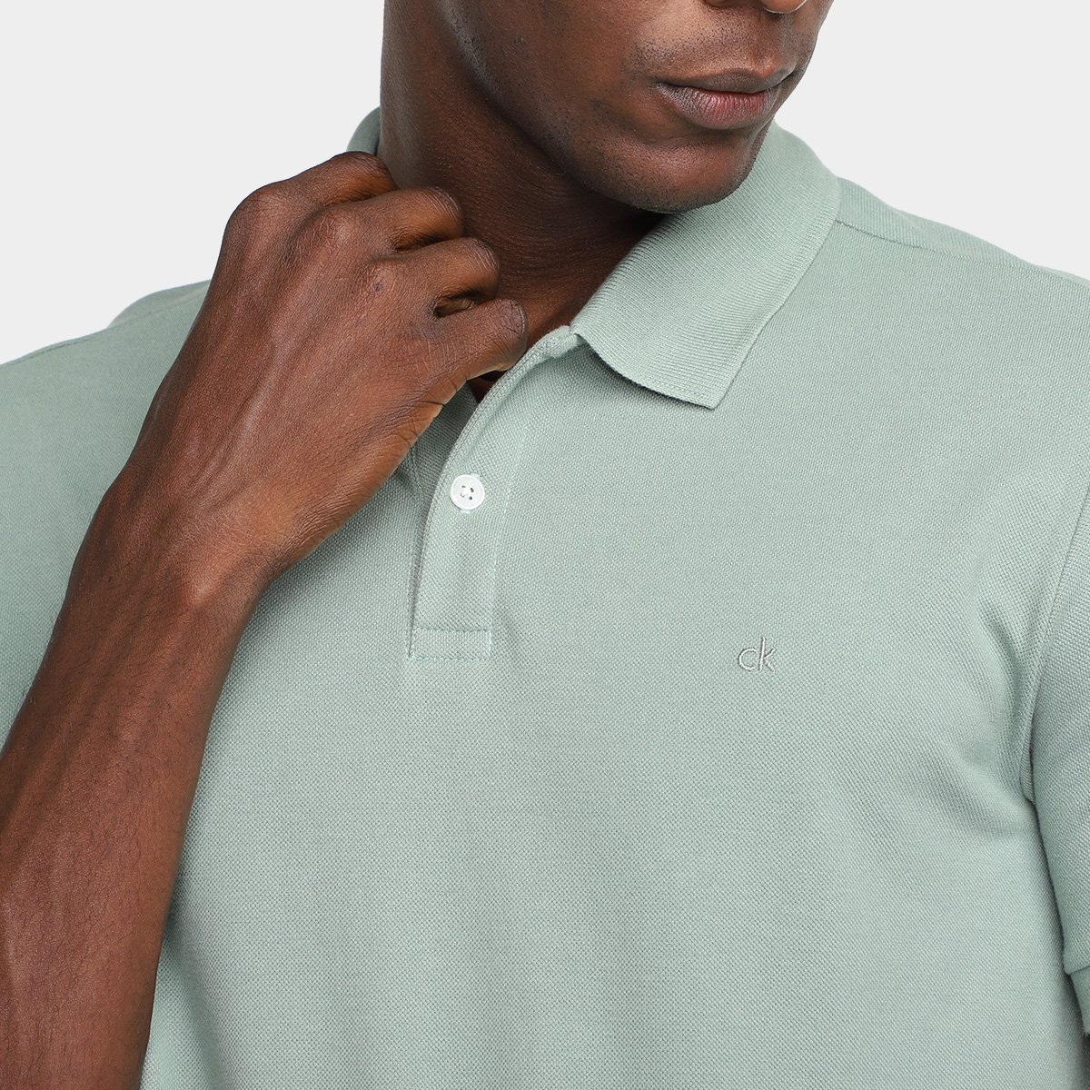 Camisa Polo Slim Calvin Klein Casual Masculina - Tam: P - 2