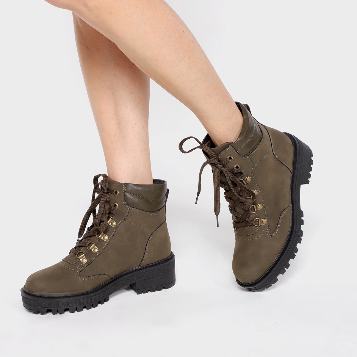 Bota Coturno Mooncity Cano Curto Tratorada Feminina - Tam: 34 - 1