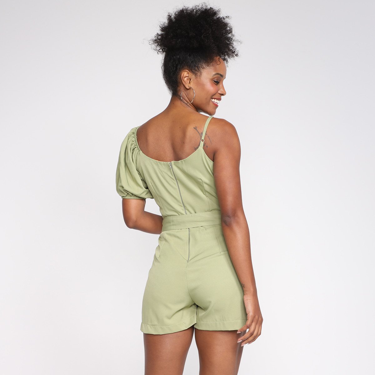 Macaquinho Road Mel Decote V Amarração Feminino - Tam: P - 1