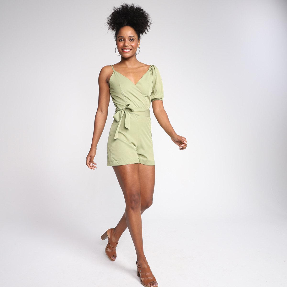 Macaquinho Road Mel Decote V Amarração Feminino - Tam: P - 3