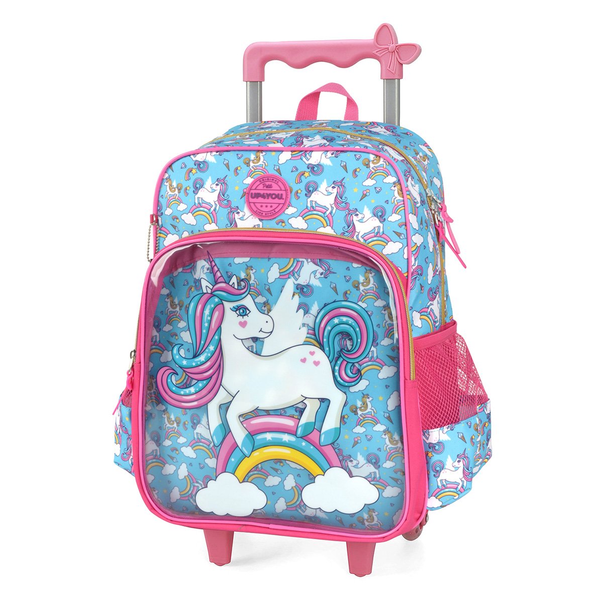 Mochila De Rodinhas Infantil Luxcel Up4You Unicórnio 16" Feminina