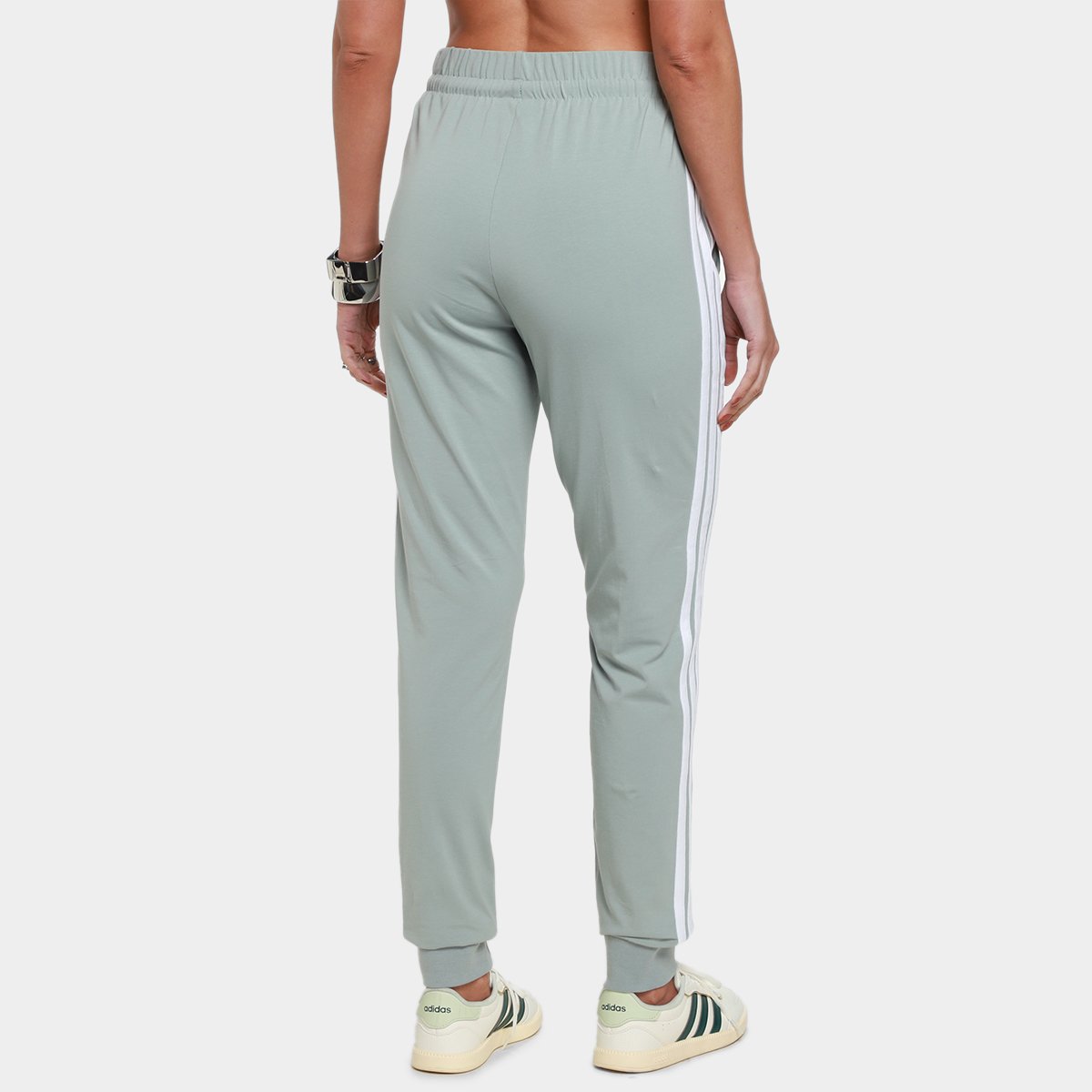Calça Adidas Single Jersey 3 Listras Feminina - Tam: GG - 1