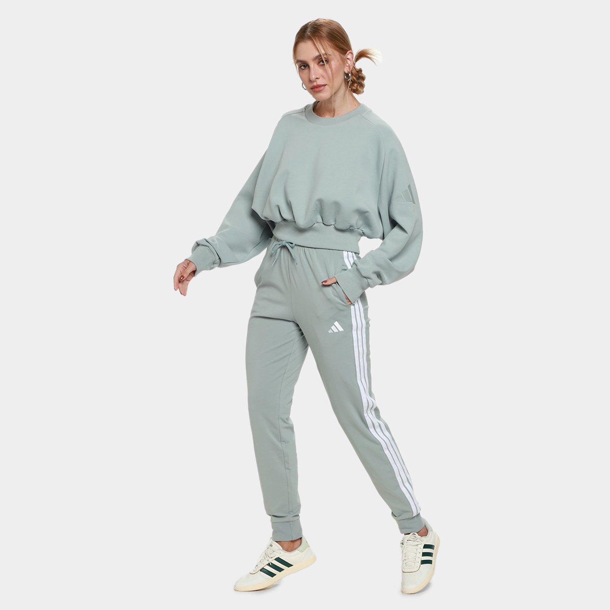 Calça Adidas Single Jersey 3 Listras Feminina - Tam: GG - 3