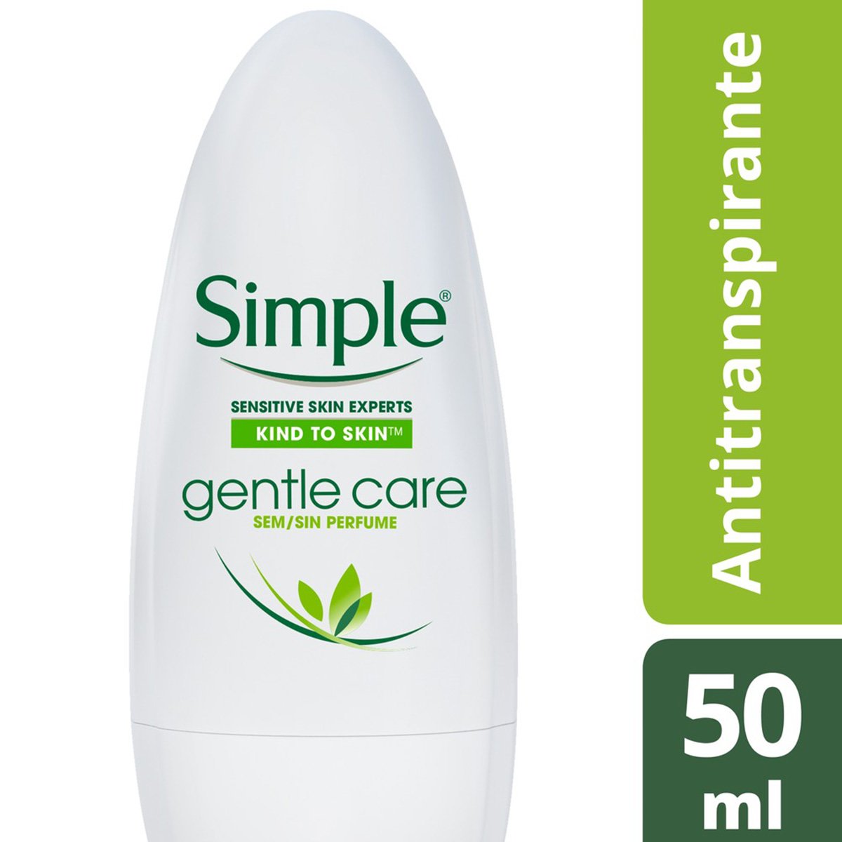 Desodorante Antitranspirante Simple Gentle Care Roll On 50ml