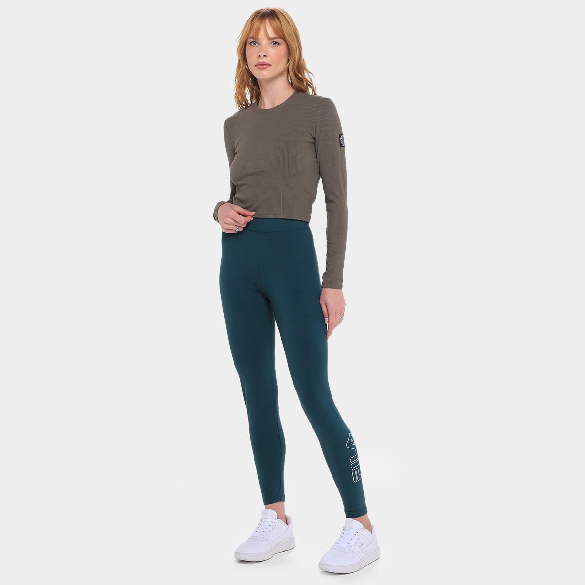 Calça Legging Fila Letter Mid Feminina - Tam: EGG - 3