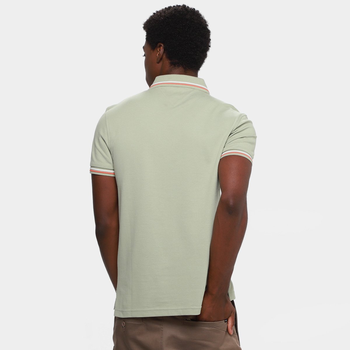 Camisa Polo Tommy Hilfiger Tipped Slim Fit Masculina - Tam: P - 1