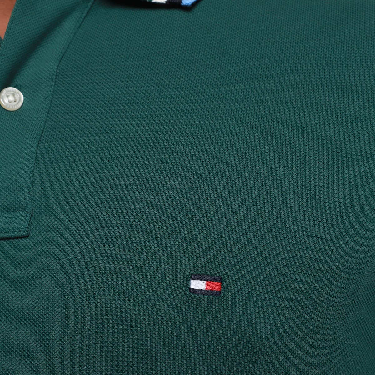 Camisa Polo Tommy Hilfiger Slim Fit Cuff Interest Masculina - Tam: P - 2