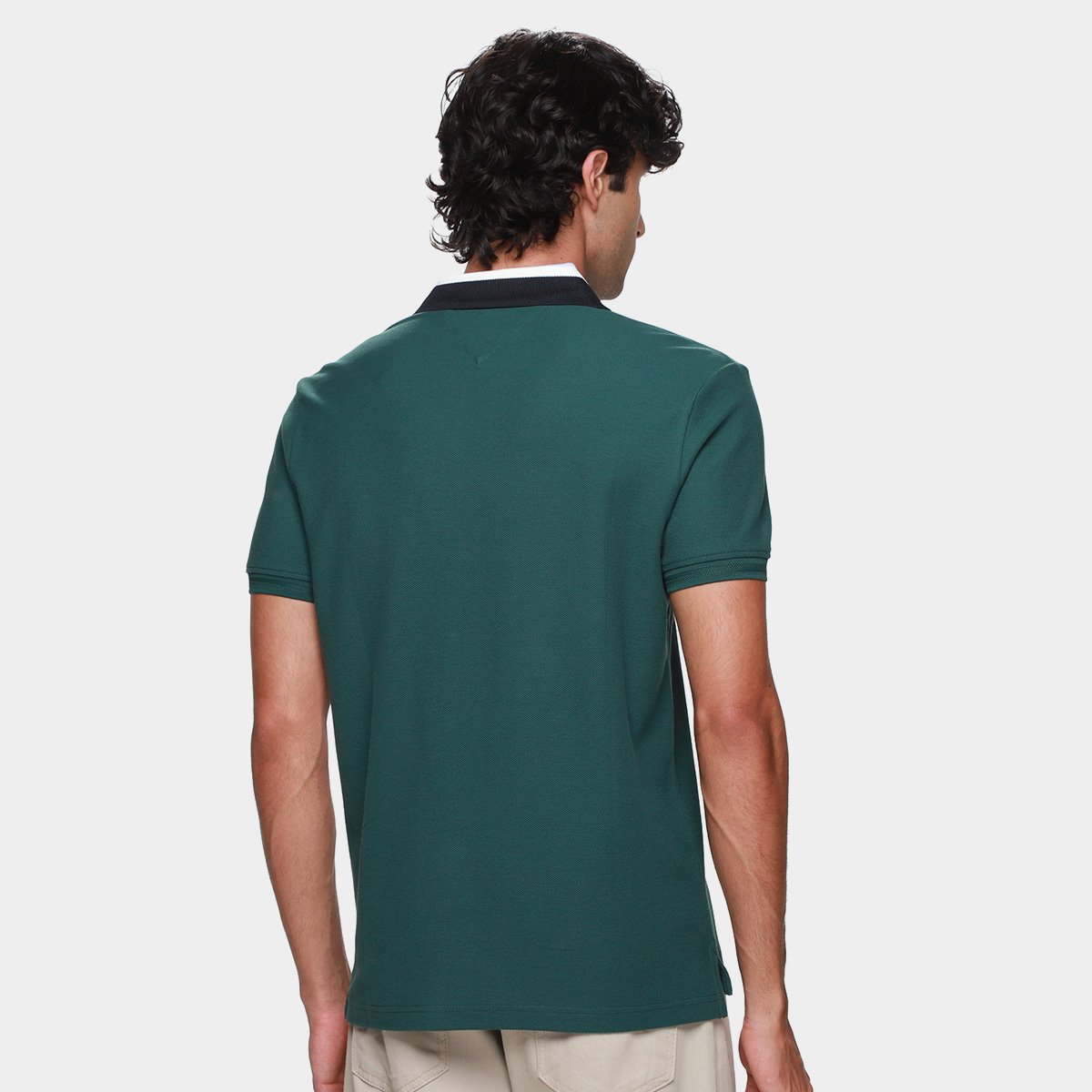 Camisa Polo Tommy Hilfiger Herrinbone Detail Masculina - Tam: M - 1