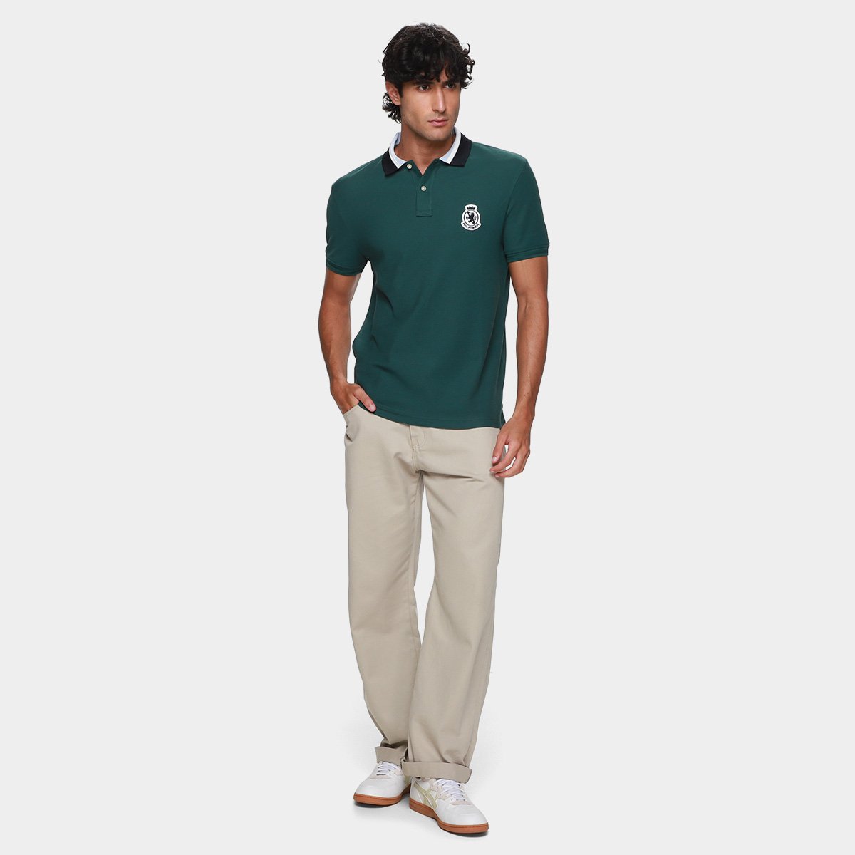 Camisa Polo Tommy Hilfiger Herrinbone Detail Masculina - Tam: M - 5