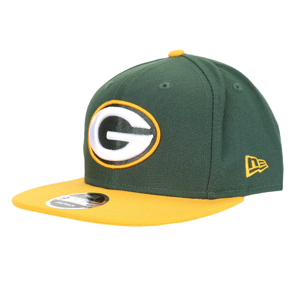 Boné New Era NFL Green Bay Packers Aba Reta Snapback 950 Of Sn Team Color