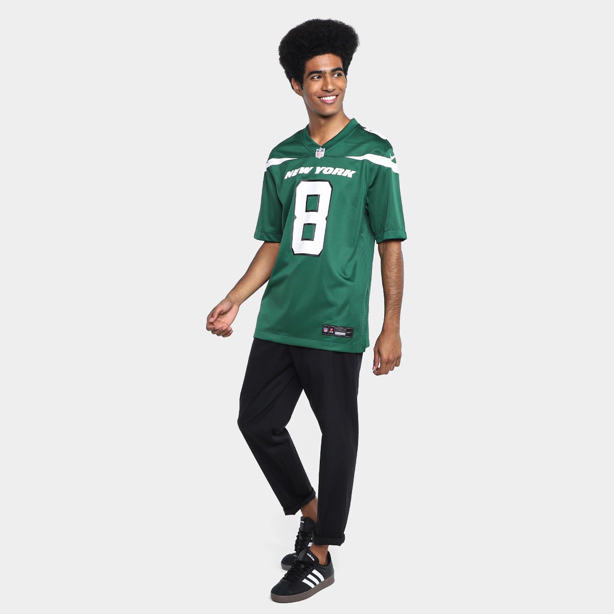 Camiseta Nike New York Jets Aaron Rodgers n° 8 Game Masculina - Tam: P - 4