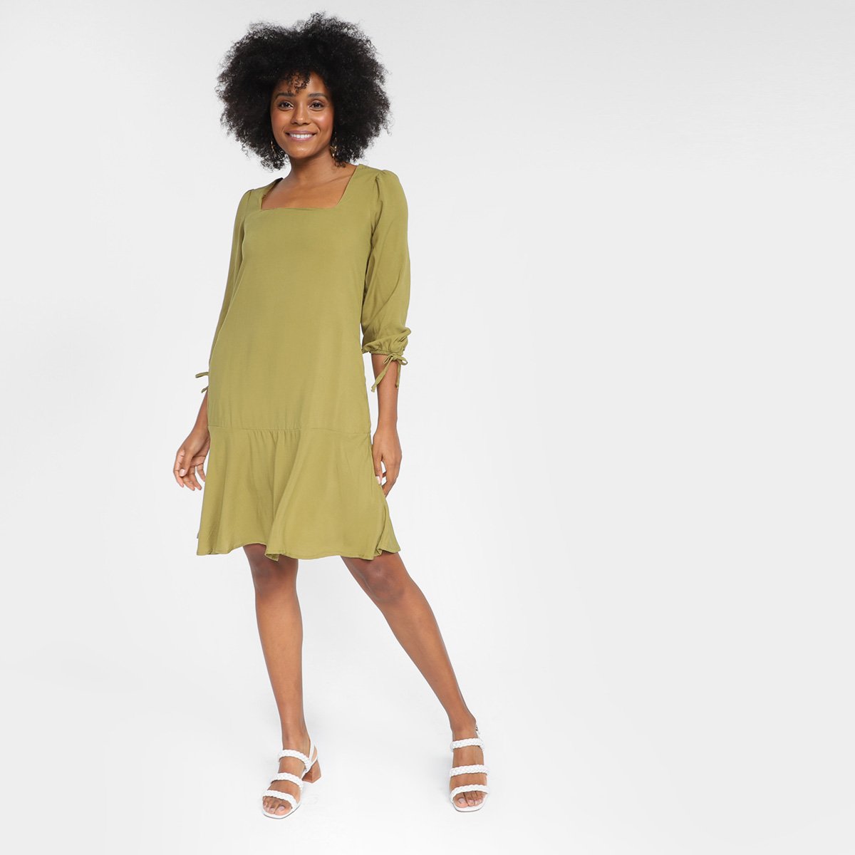 Vestido Curto The Style Box Manga Longa Babados - Tam: 40 - 3