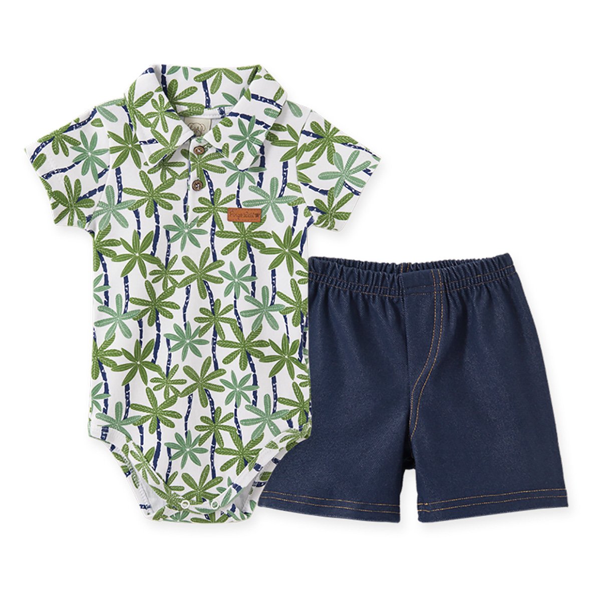 Conjunto Infantil Pingo Lelê Floral Masculino