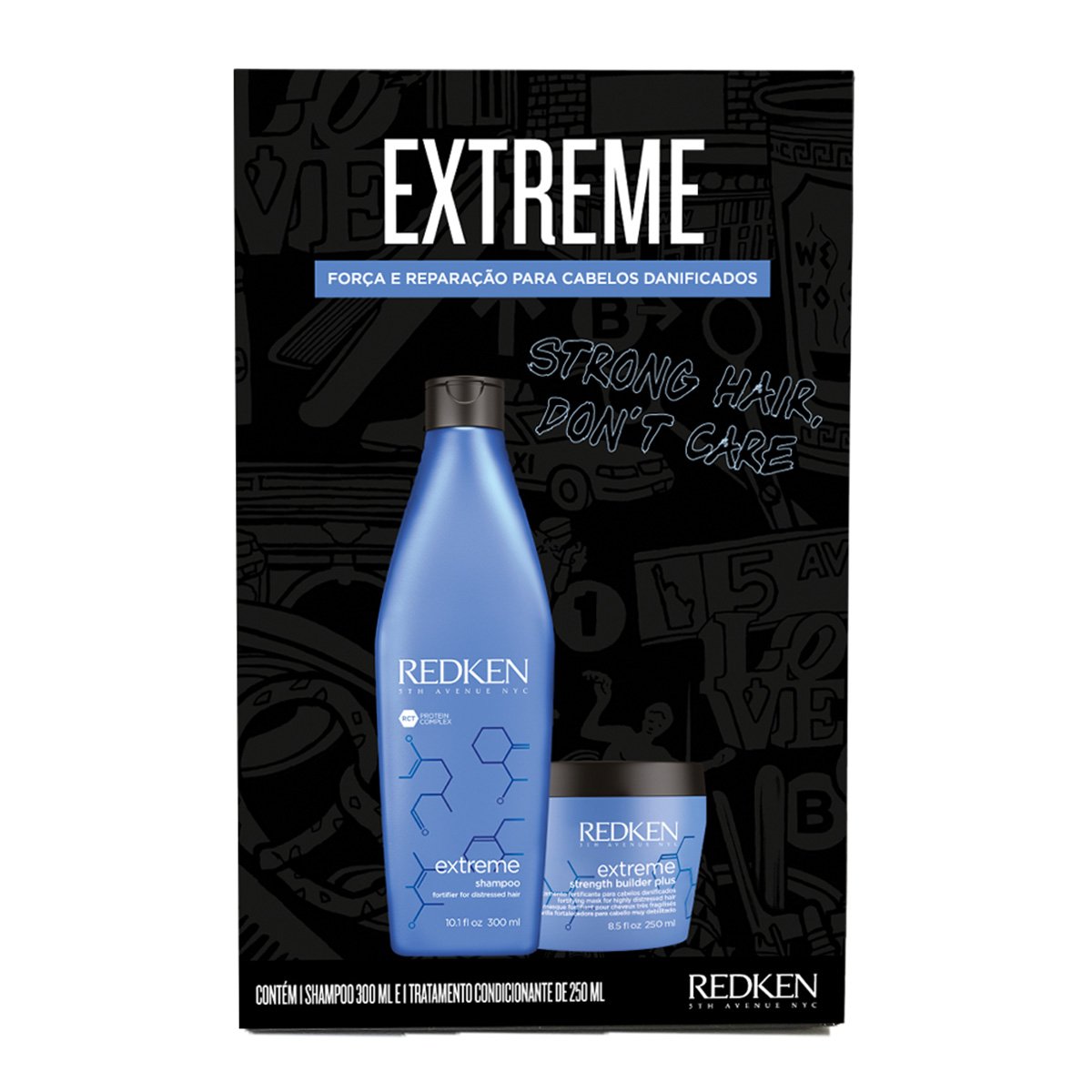 Kit Redken Extreme Shampoo 300ml + Máscara de Tratamento 250ml