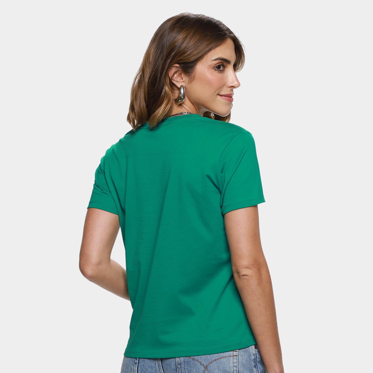 Camiseta Calvin Klein Logo Bordado Feminina - Tam: GG - 1