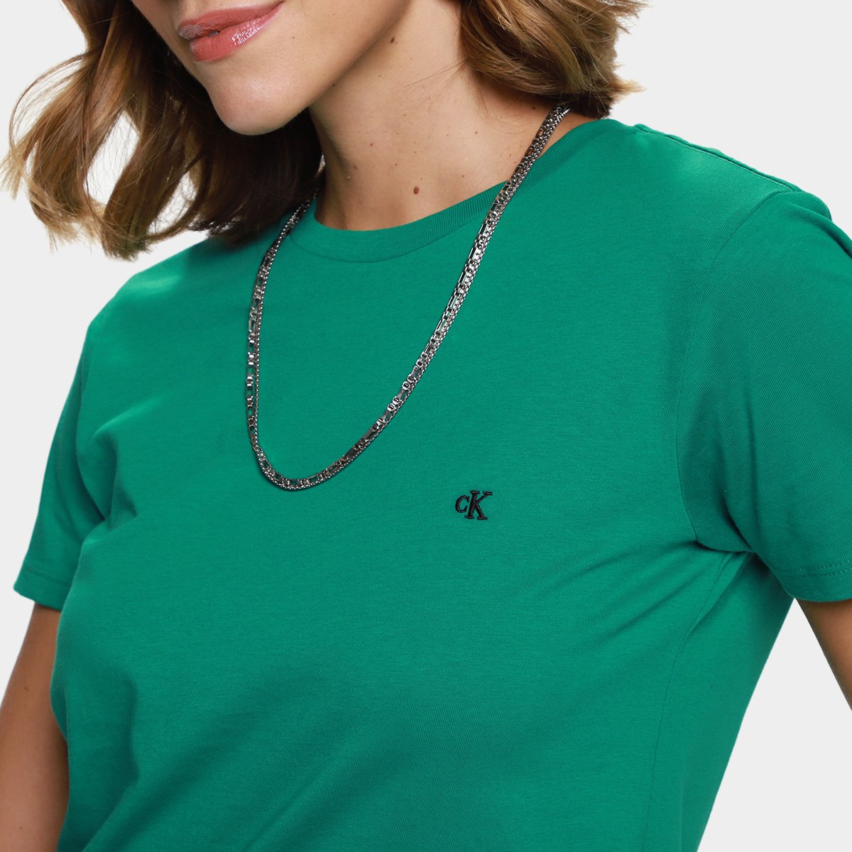 Camiseta Calvin Klein Logo Bordado Feminina - Tam: GG - 2