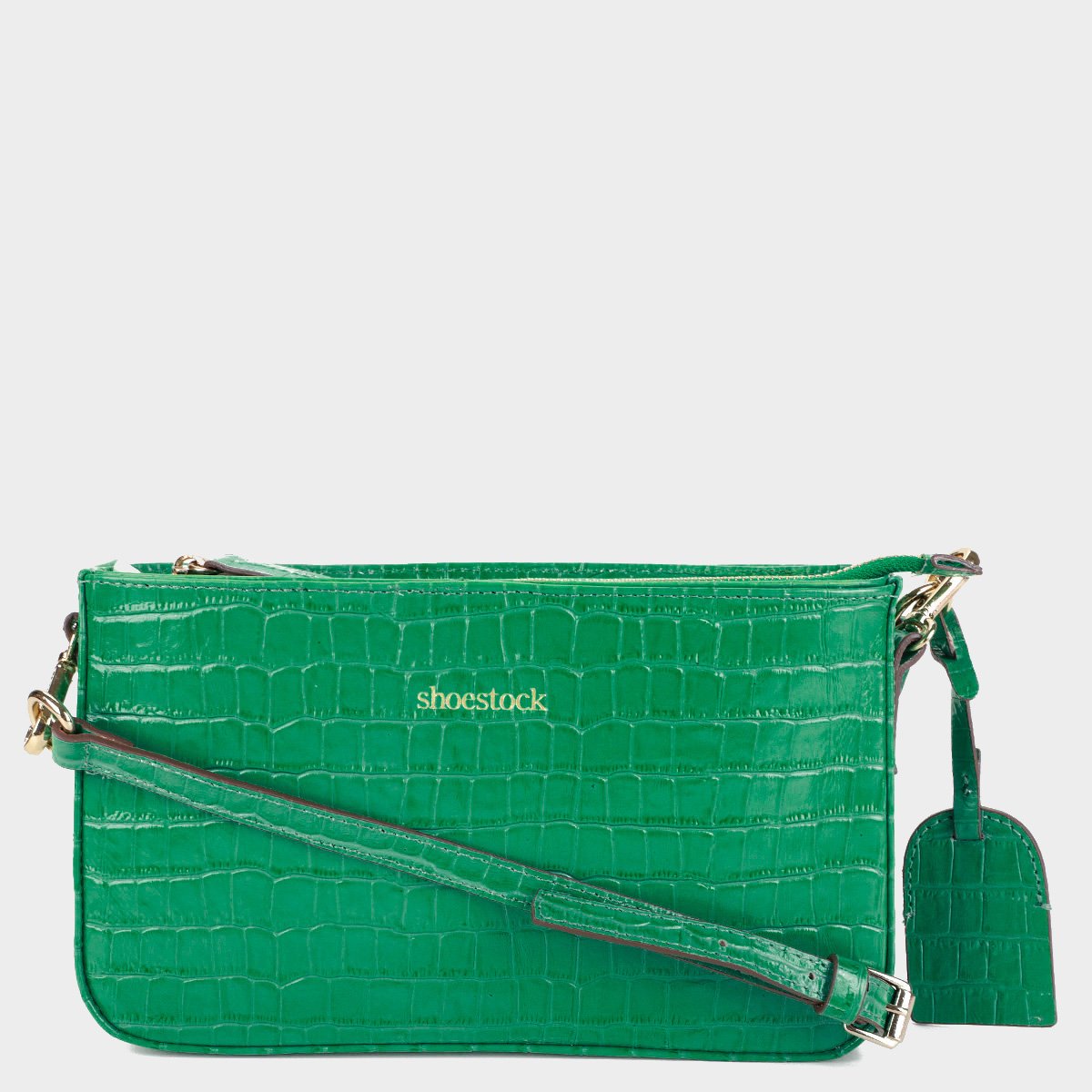 Bolsa Shoestock Baguete Croco Feminina