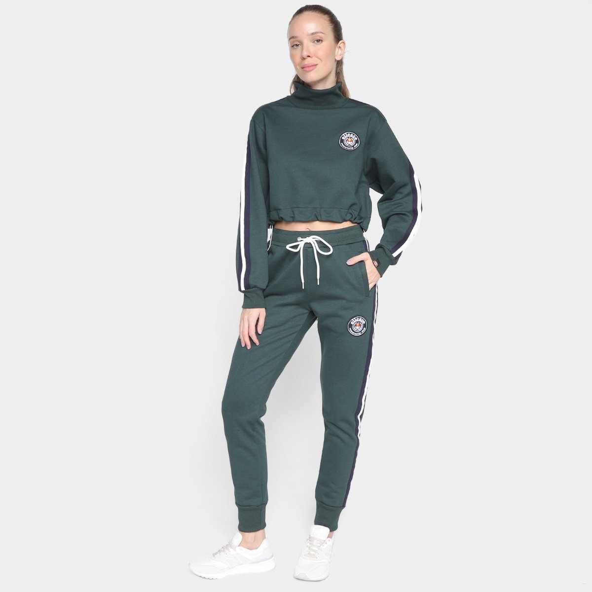 Blusa Moletom Cropped Ellesse Gola Alta Feminina - Tam: M - 3