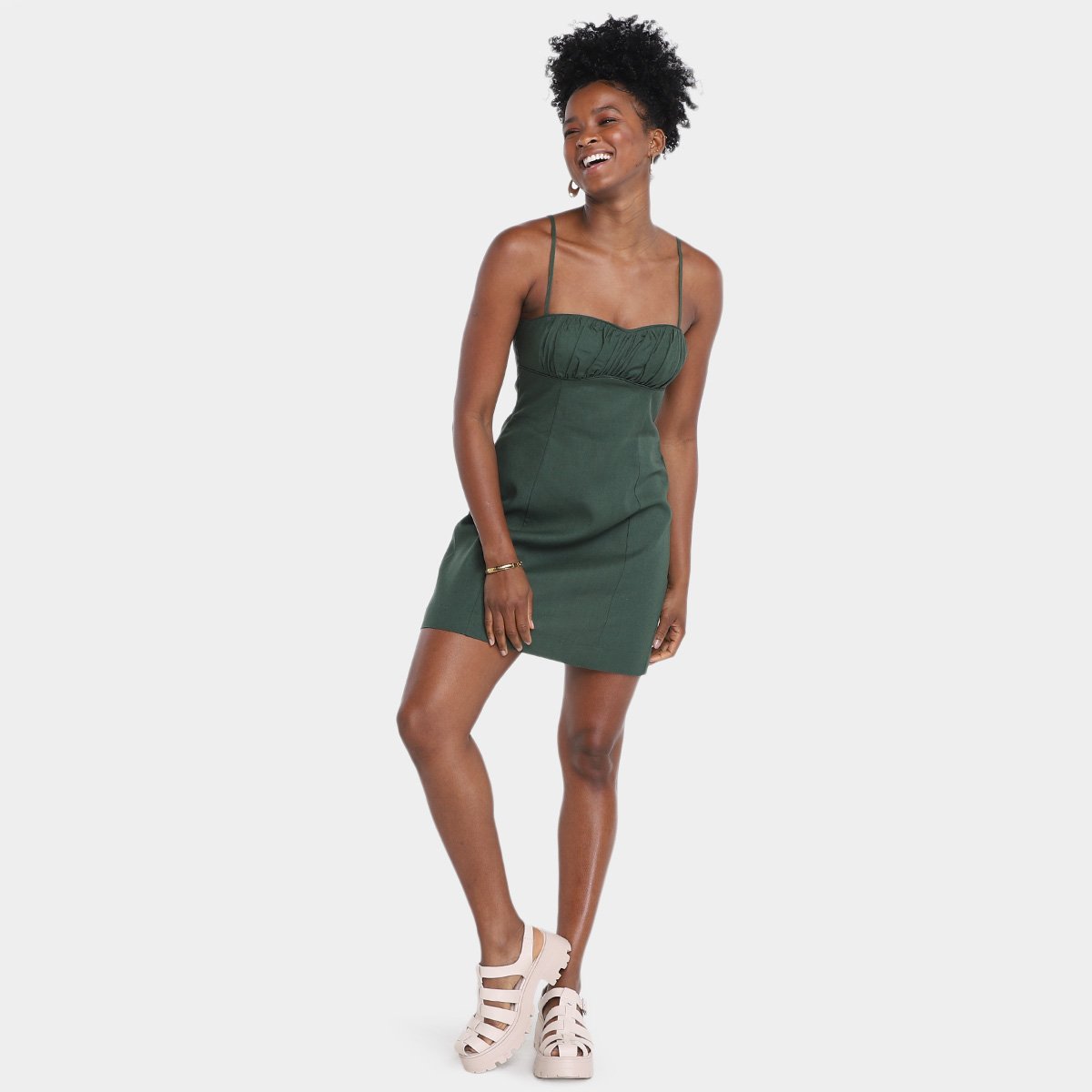 Vestido Farm Curto Franzido - Tam: GG - 3