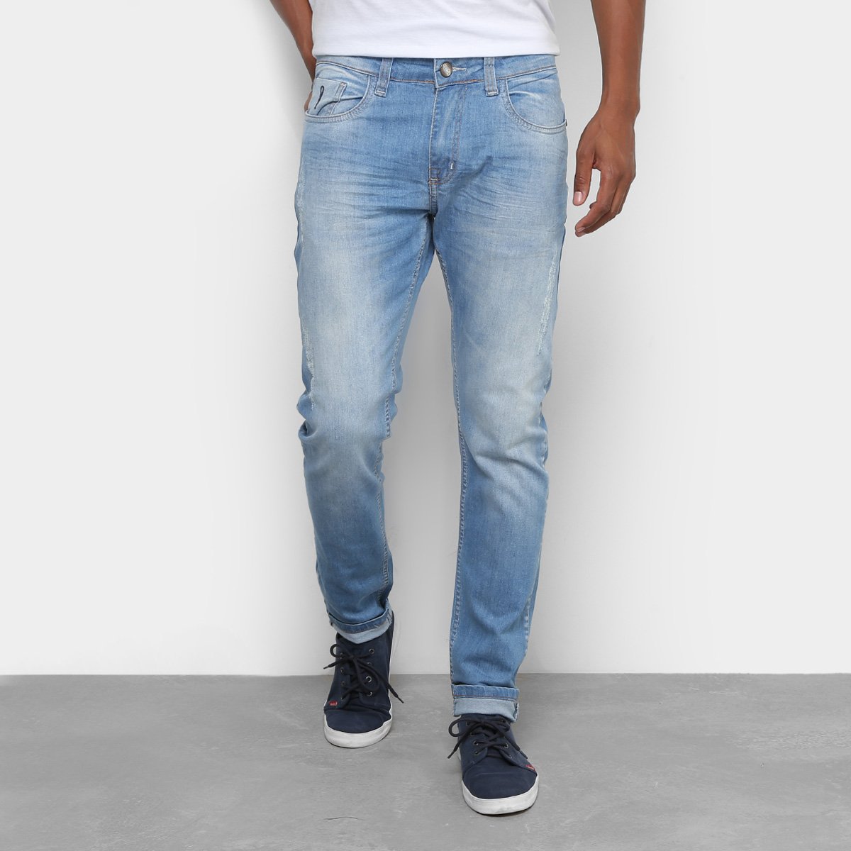 Calça Jeans Skinny Rock Blue Estonada Masculina