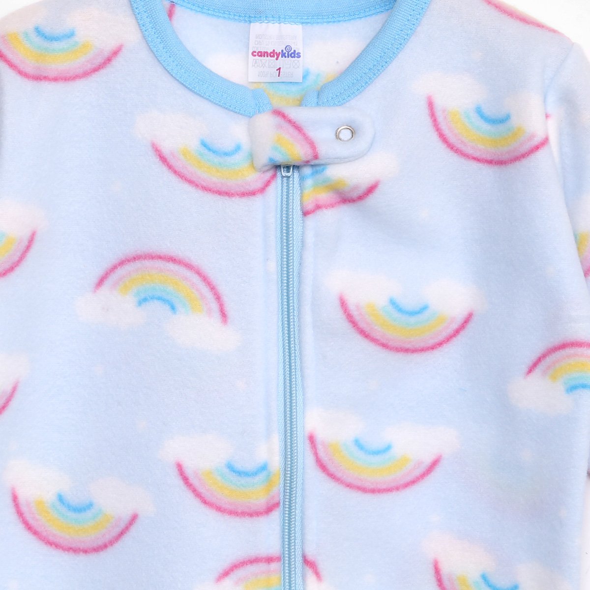 Macacão Longo Bebê Candy Kids Soft Fleece Estampado Feminino - Tam: 1A - 1
