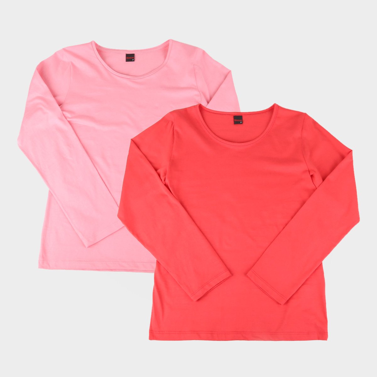Kit Blusa Básicos Manga Longa C/ 2 Peças Feminina