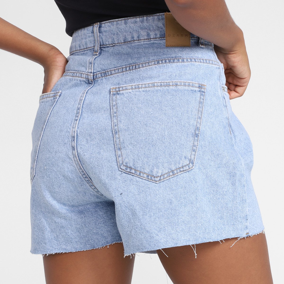 Shorts Jeans Dzarm Cintura Alta Feminino - Tam: 38 - 1